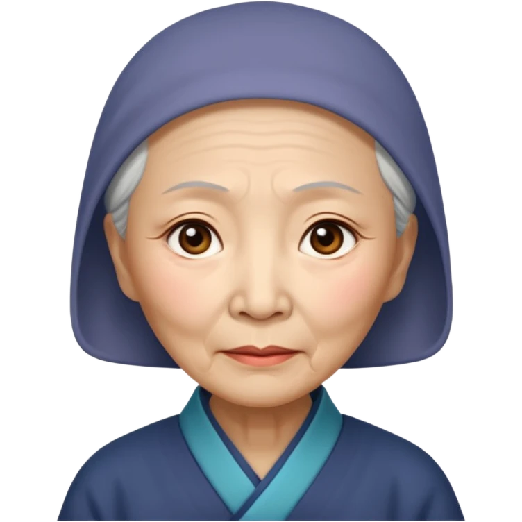 old chinese woman with Compassion - sympathetic concern for the sufferings of others emoji