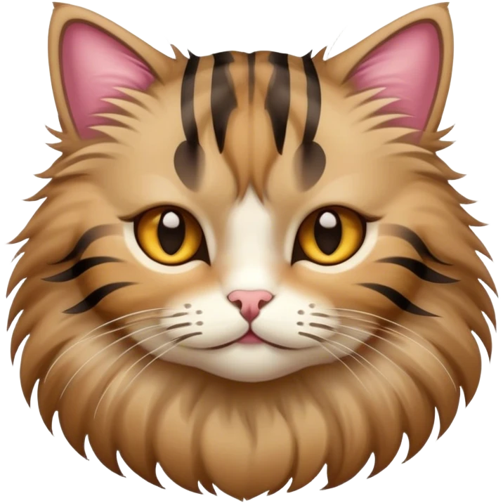 Fluffy cat stripes emoji