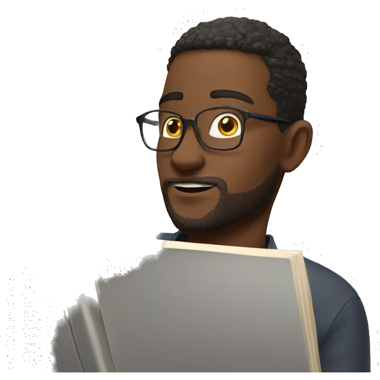 white men chilling with book emoji