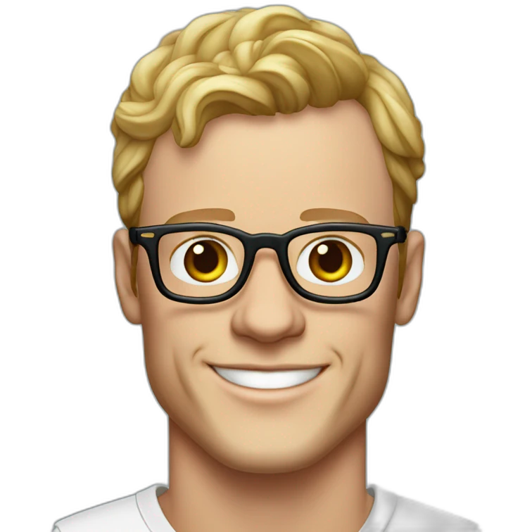 Jonathan Toews wearing glasses as a triple decker rainbow wedding cake with pastel roses emoji