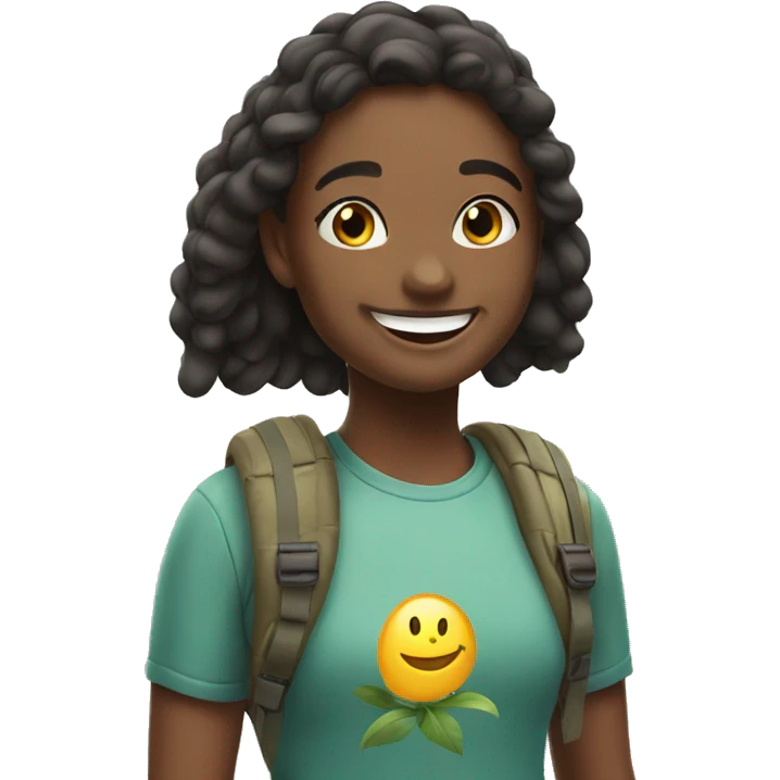 happy girls outdoors smiling emoji