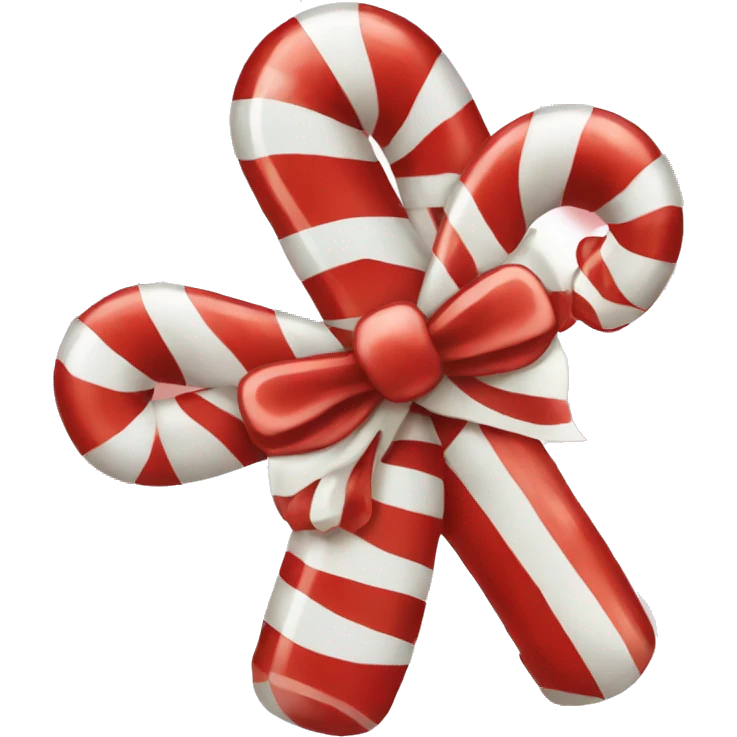 candycane with white bow emoji