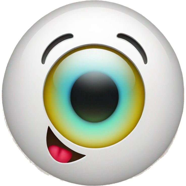 Ein böser Smiley mit einem Rotem Blitz tätowiert am rechten Auge emoji