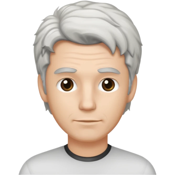 White man with salt and pepper hair emoji
