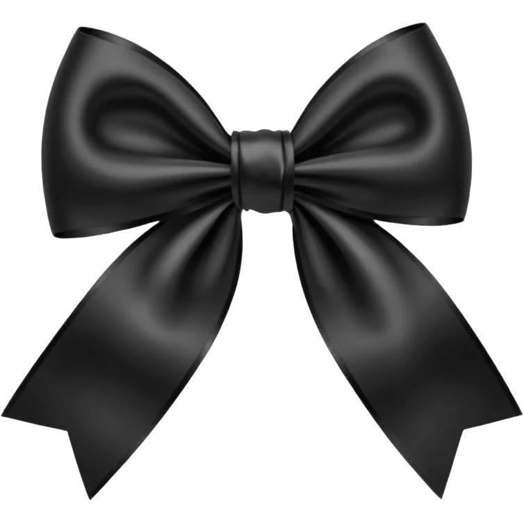 black ribbon bow emoji