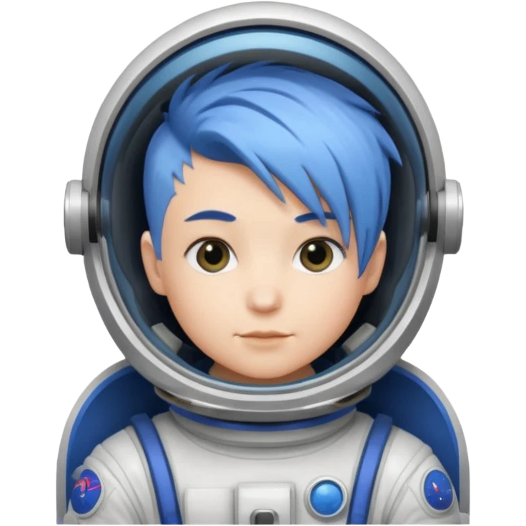 astronaut with short blue mohawk hair non helmet emoji