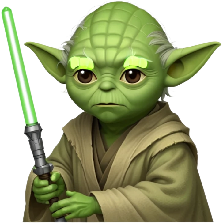 star wars master yoda with green lightsaber emoji
