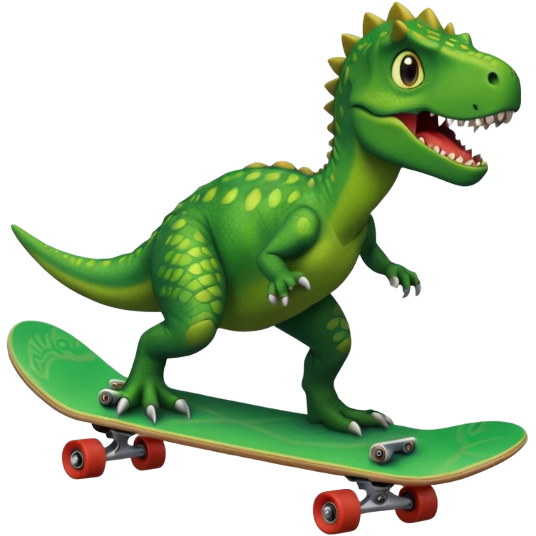 Dinosaur on a skateboard emoji