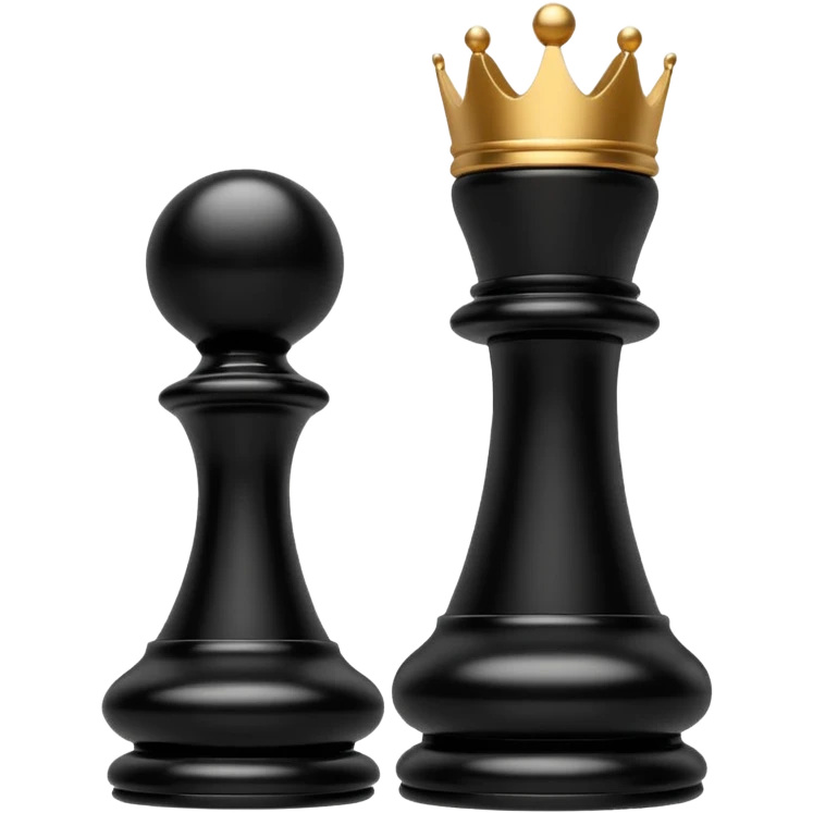 black chess pieces, queen piece emoji