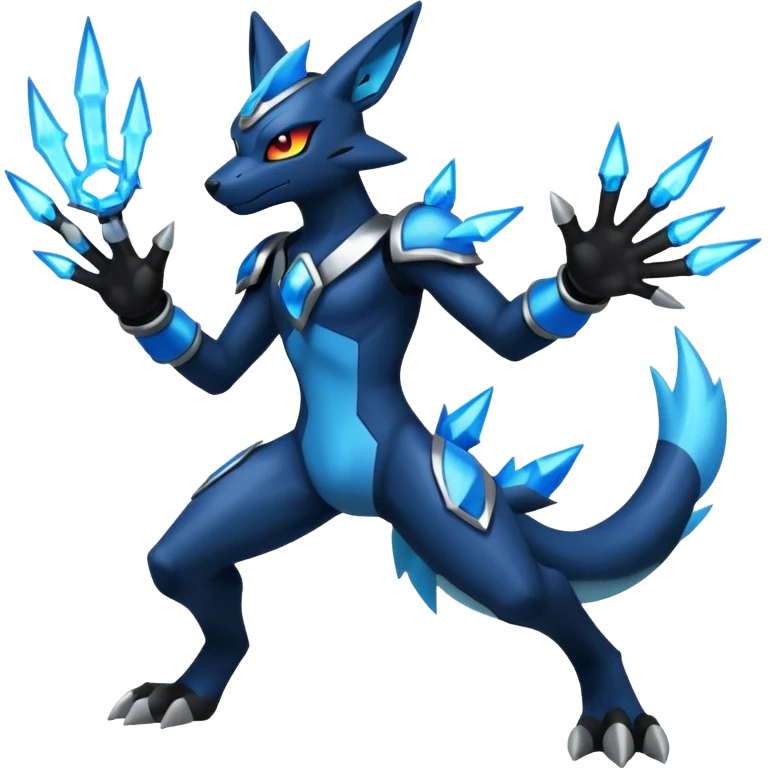 Edgy futuristic Zeraora-Zekrom-Lucario-fusion emoji
