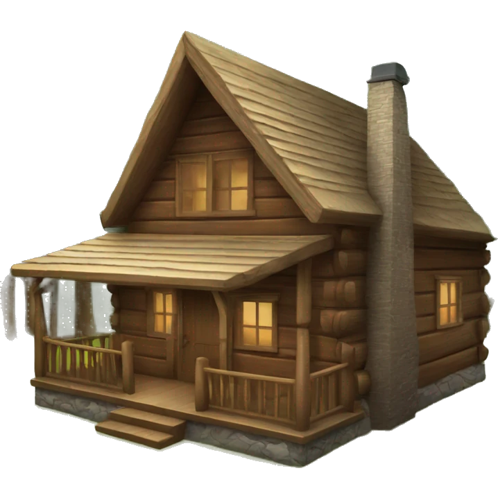 pretty wood cabin emoji