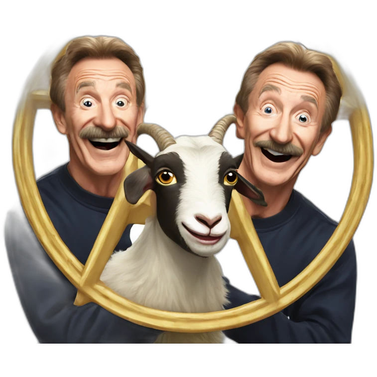 Chuckle Brothers ending a goat fun pentagram party emoji