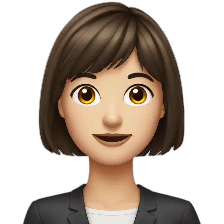 brunette girl with bangs realtor emoji