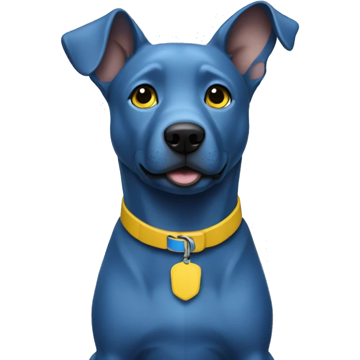  blue dog with yellow collar emoji