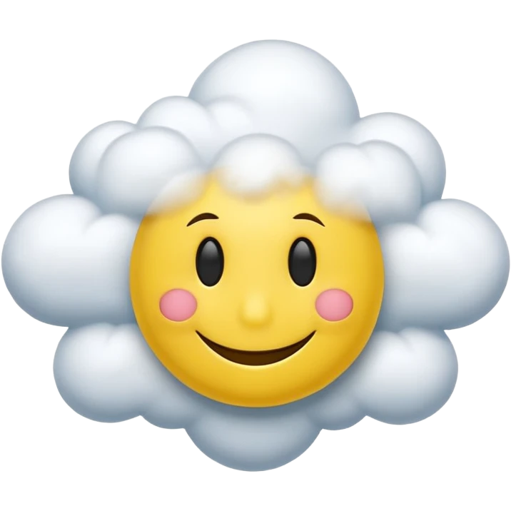zone out smiley face with clouds floating around its head emoji