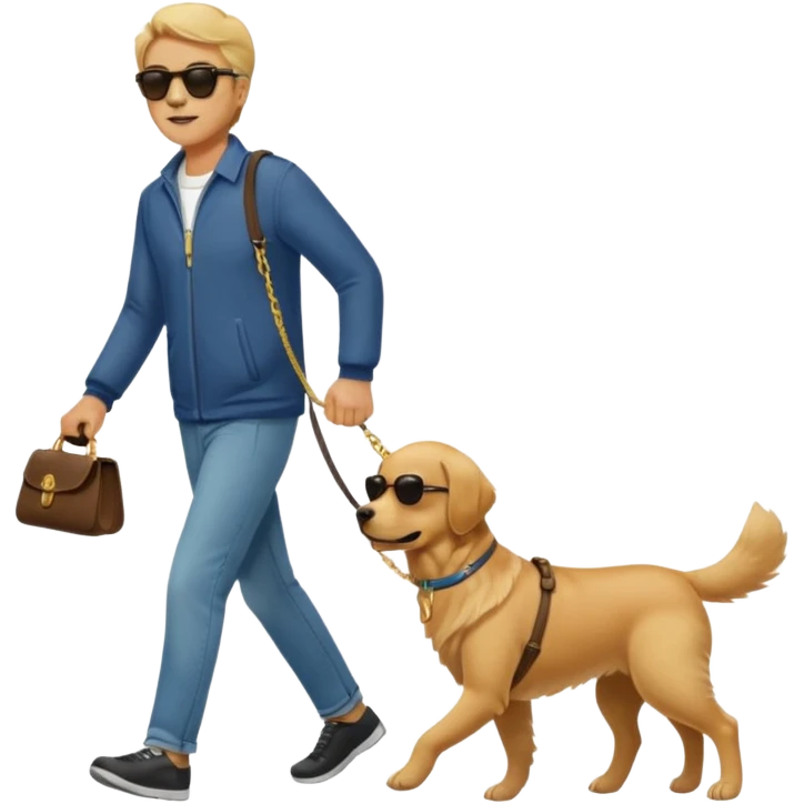 man walking with dog emoji