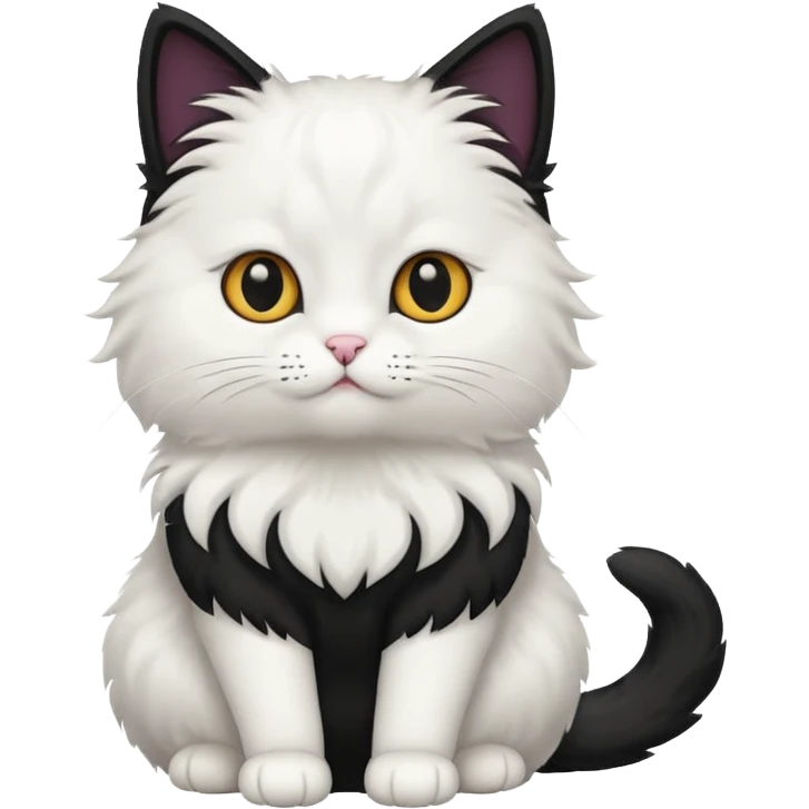 White anche black cat body emoji