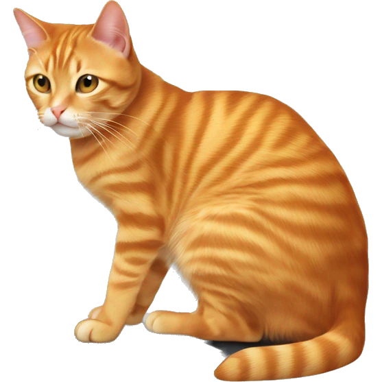 Orange tabby cat doing work on a computer  emoji