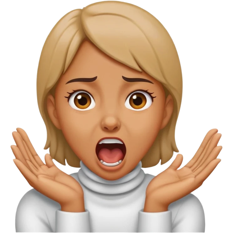 Girl choking neck screaming emoji