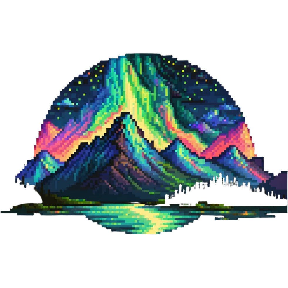 aurora borealis over mountains emoji