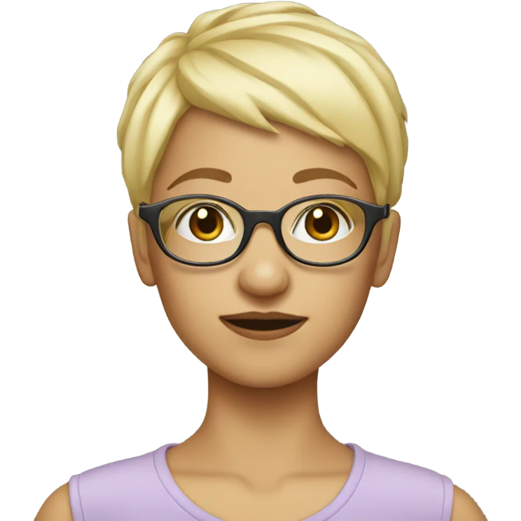 Blonde pixie with glasses emoji