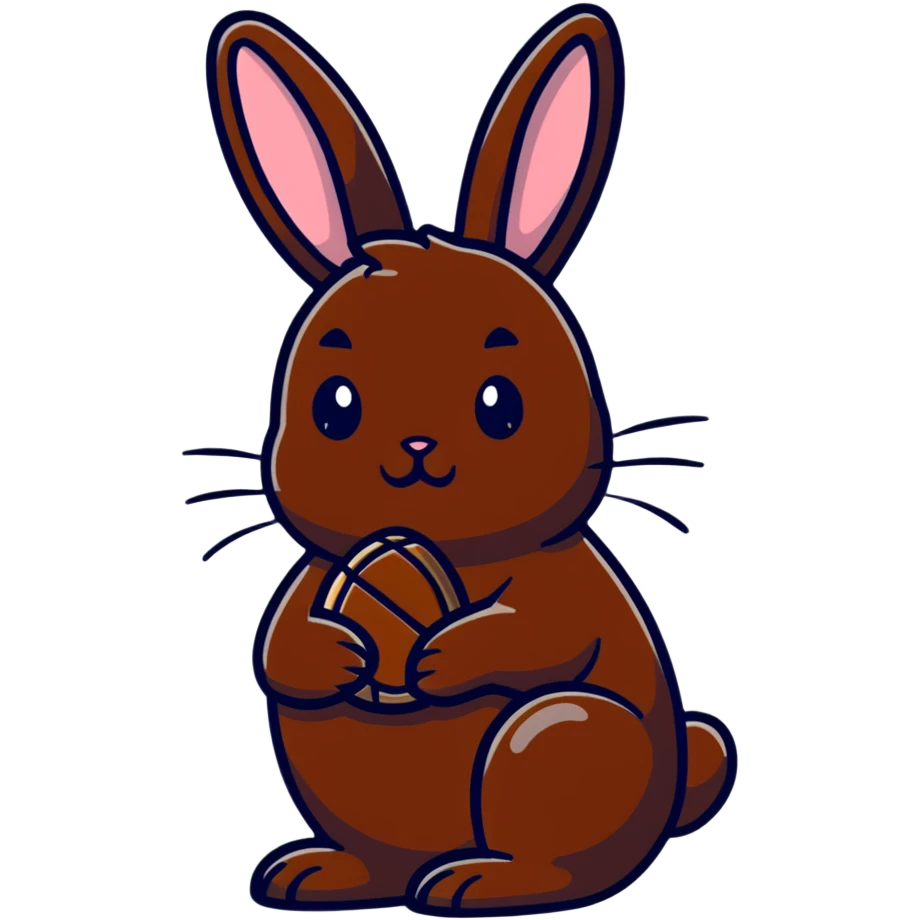 Chocolate bunny figurine with a bite missing from its rear end emoji