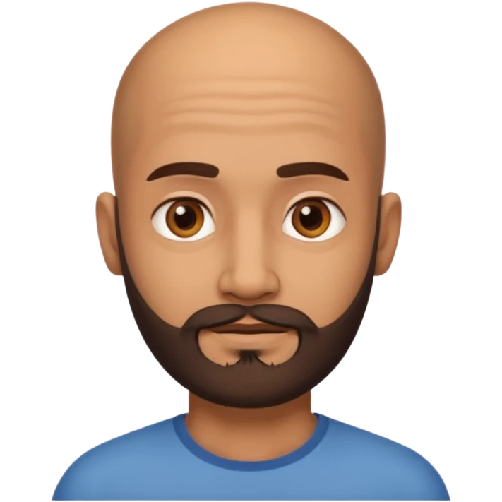 Slim Indian with waiste no top and beard and bald emoji