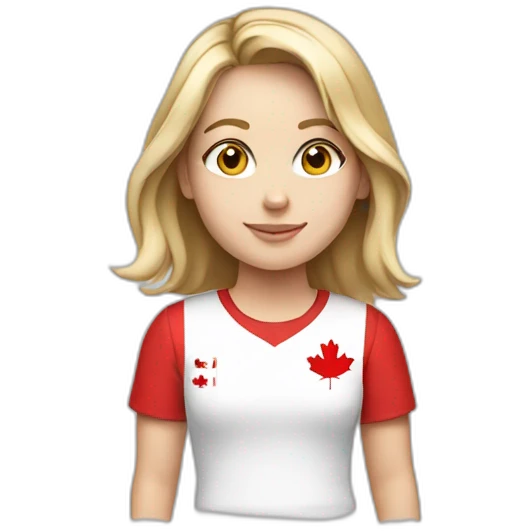 white girl wearing Canada t-shirt emoji