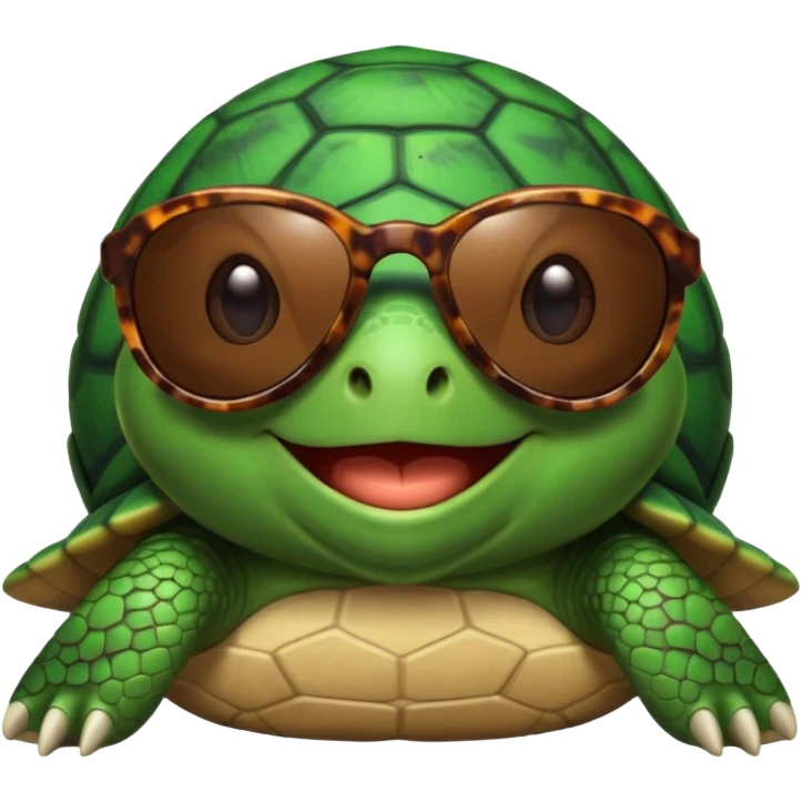 A turtle wearing sunglasses emoji
