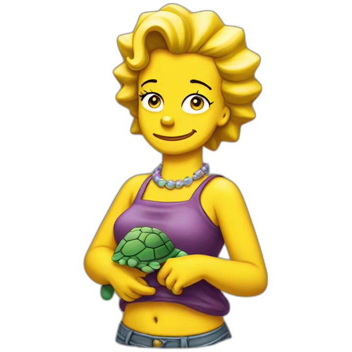 Lisa Simpson sur tortue emoji