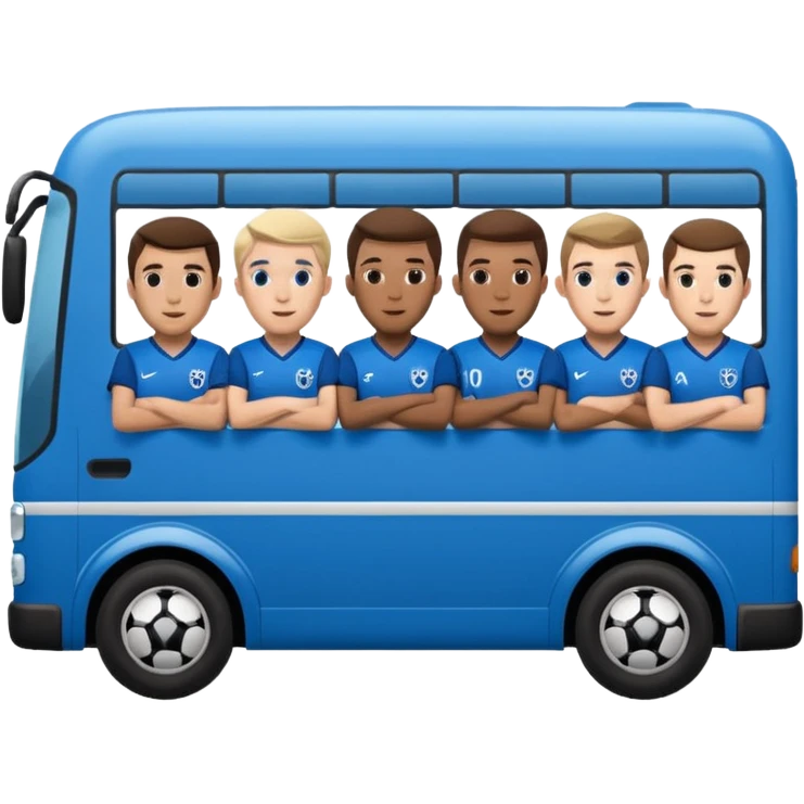 autobus para equipo azul  juton con jugadores adentro  emoji