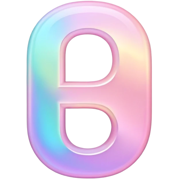 Iridescent pastel pink Font setting icon with letter D emoji