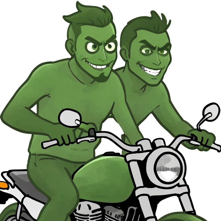 Two men riding on a motorcycle emoji