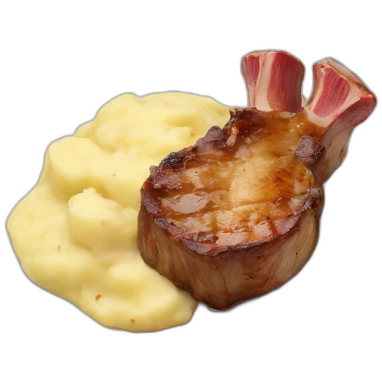 Lamb chops with mash potatoes with gravy emoji