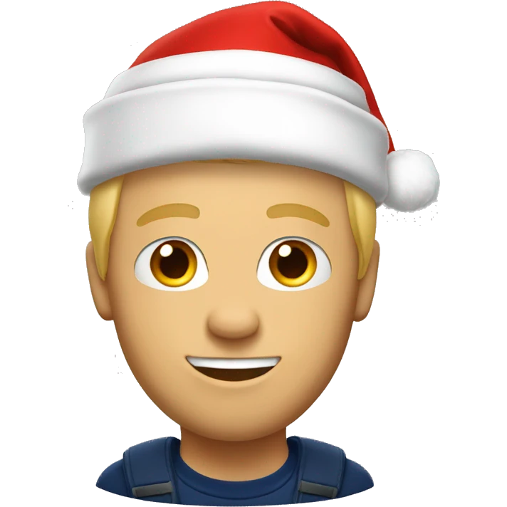 Blond male u of Arizona student  studying  in santa hat emoji