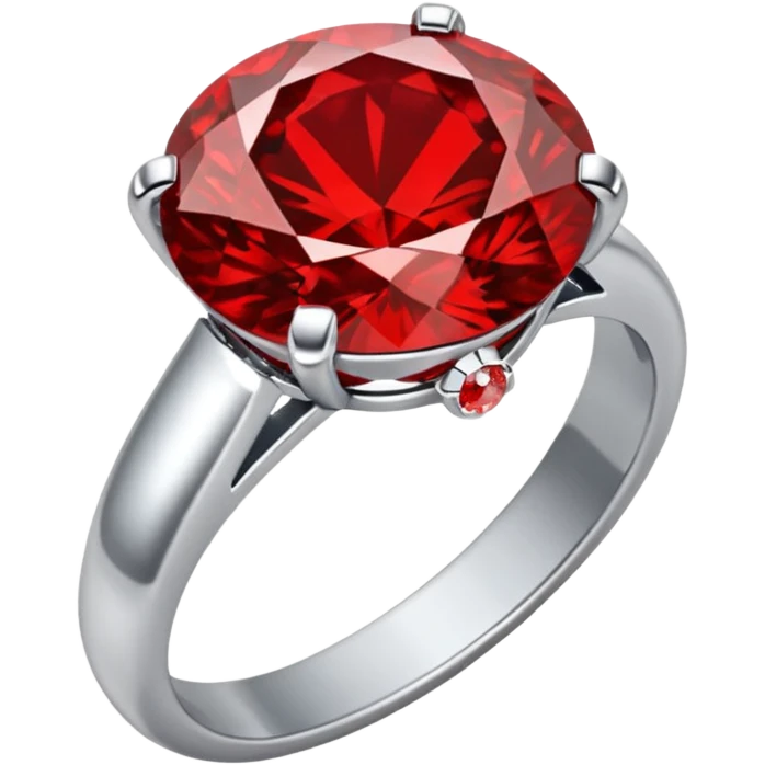 red ring marry red diamond metal prata emoji