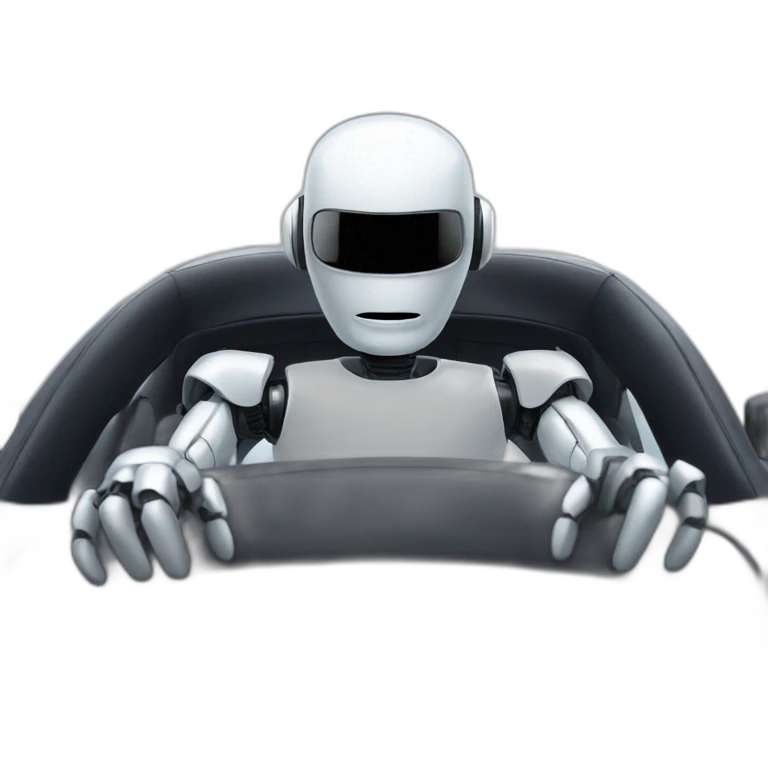 A robot in the car emoji