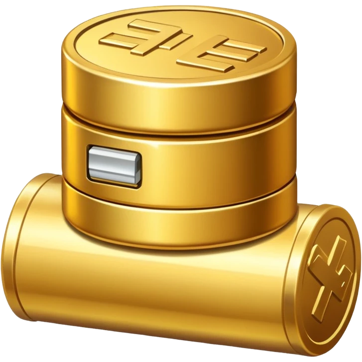 a battery icon, containing vertically stacked coins emoji