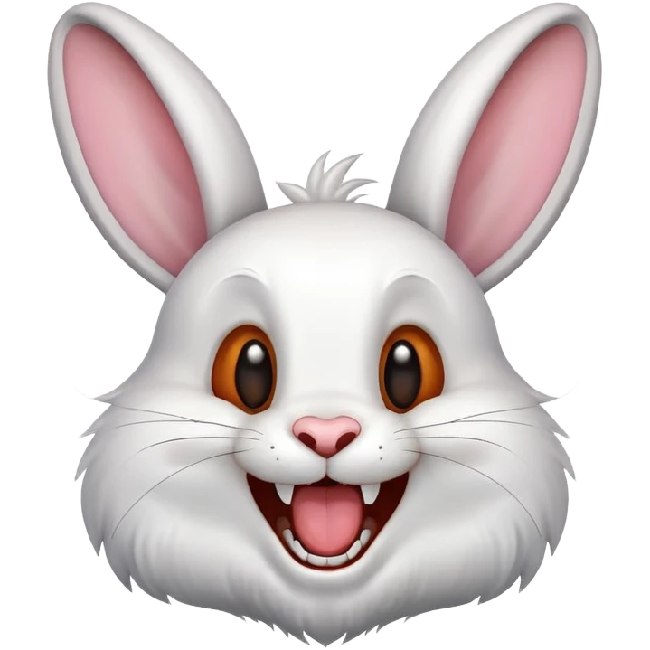A rabbit laughing emoji