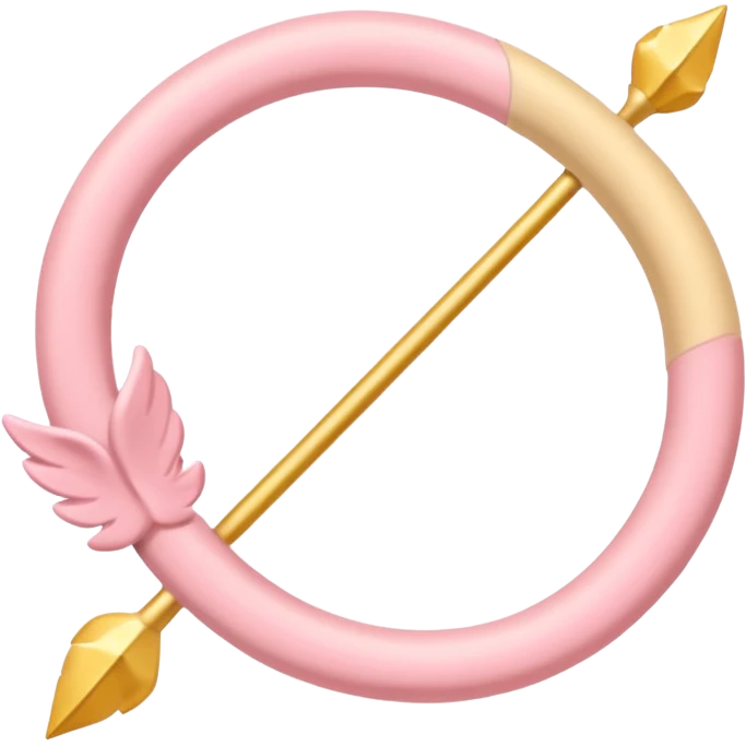 Cupid's bow in soft pink, beige and yellow pastel colors emoji