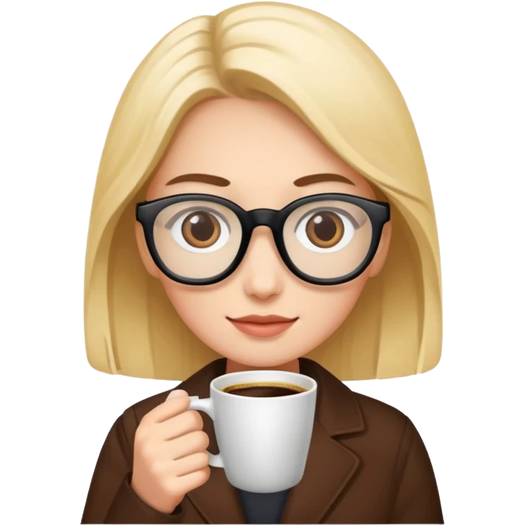 people with opticals  on holding coffee emoji
