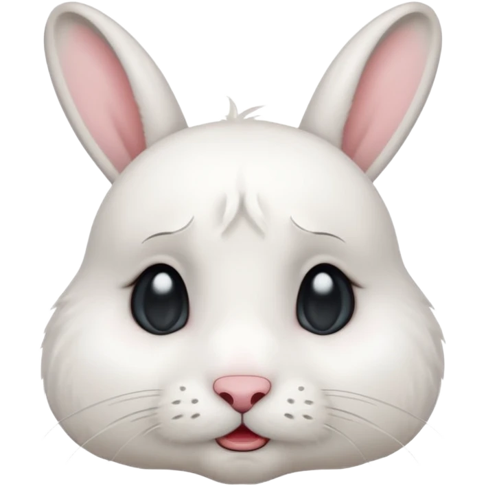 White rabbit sad crying tears emoji  emoji