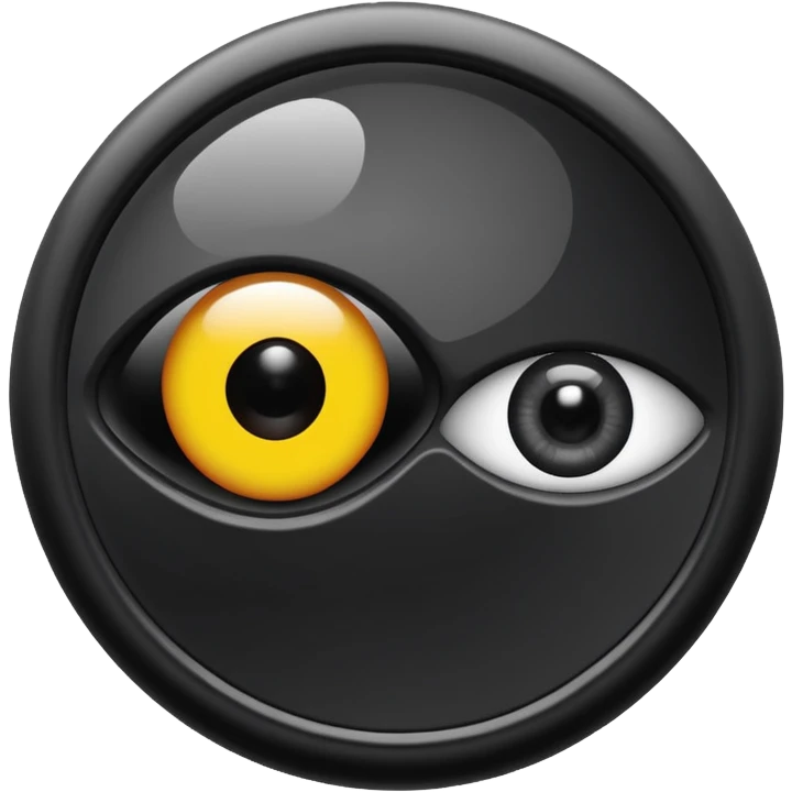 Minimalist emoji-style sticker of a black surveillance camera lens with a demonic eye inside, grayscale, with the words “ALWAYS WATCHING” below

 emoji