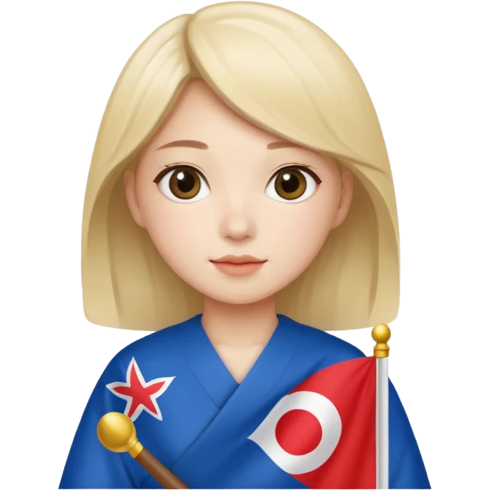 girl holding a korea flag emoji