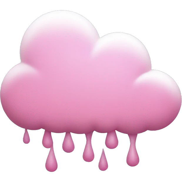 Pink snow falling from a cloud  emoji