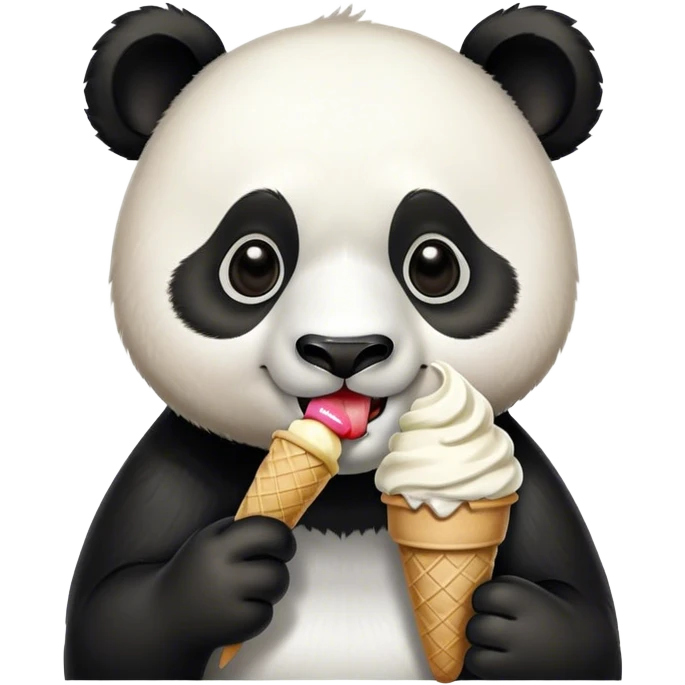 Panda eatin ice cream emoji