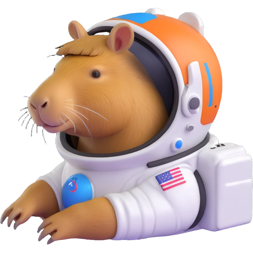 capybara astronaut with helmet emoji