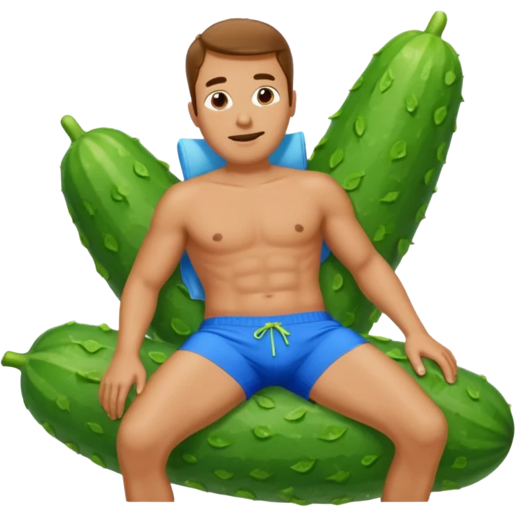 man with cucumbers bed emoji