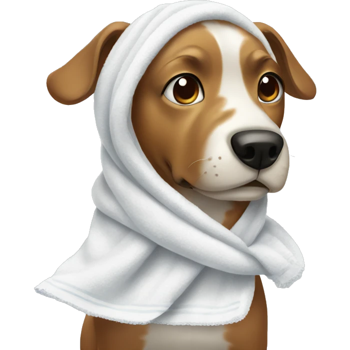 Dog wearing towel  emoji