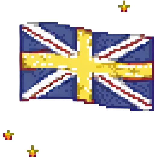 flag with yellow background, British Union Jack in the top left corner, small yellow stars on the Union Jack emoji